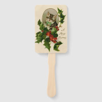 Victorian Christmas Kitten in Holly Antique Tabby