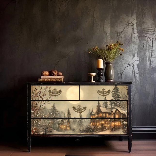 Victorian Christmas Landscape Decoupage Print Tissue Paper (Creator Uploaded)