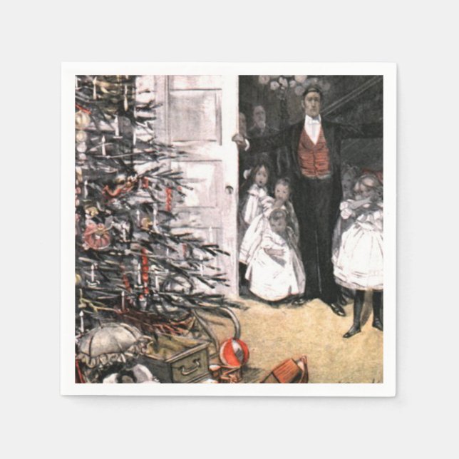 Victorian Christmas Morning Paper Napkins (Front)