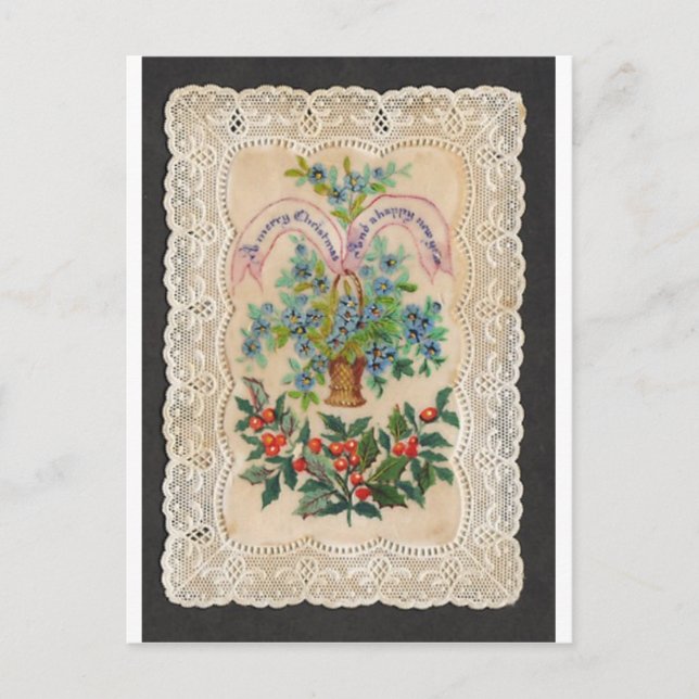 Victorian Christmas New Year Greeting Card 1870 (Front)