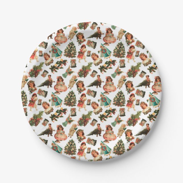 Victorian Christmas Paper Plate (Front)
