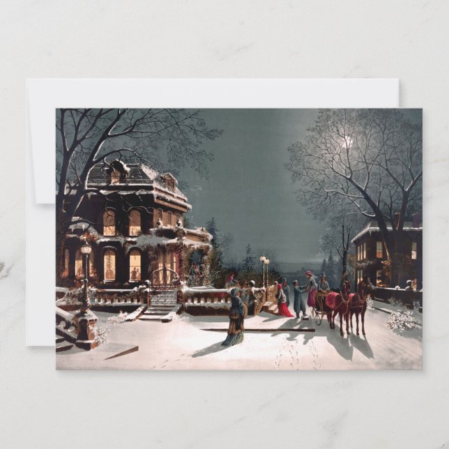 Victorian Christmas Party Invitation (Front)