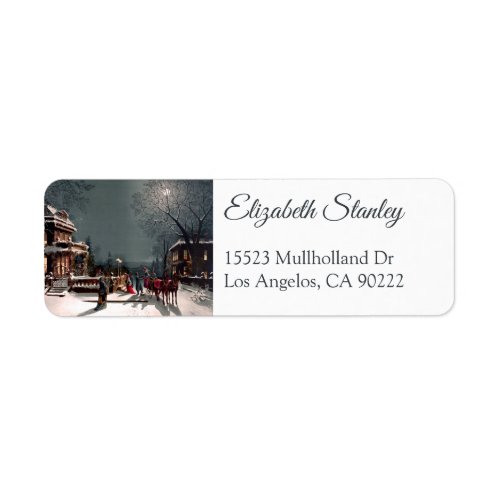 Victorian Christmas Party Return Address Labels
