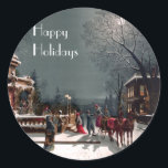 Victorian Christmas Party Stickers<br><div class="desc">This vintage Christmas card image shows Snowy moonlight scene as guests arrive by horse and sleigh for a Christmas Party at the brightly lit Victorian Mansion.  Perfect on these holiday stickers.</div>