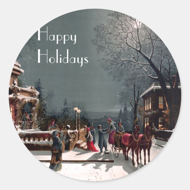 Victorian Christmas Party Stickers (Front)