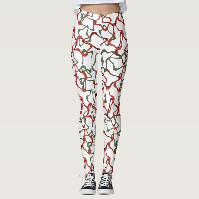 Victorian Christmas Polygons  Leggings (Front)