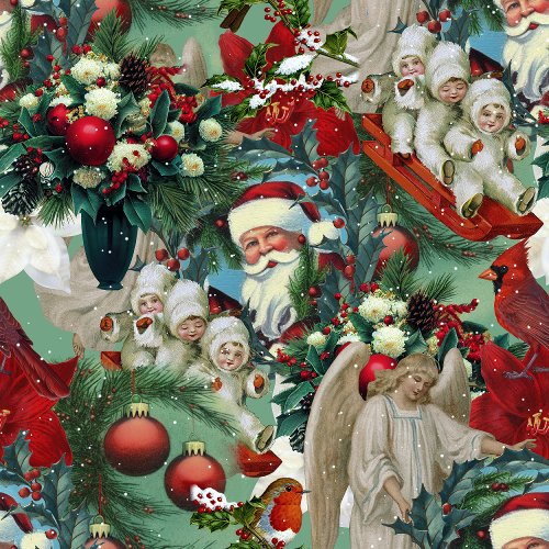 Victorian Christmas Portrait Wrapping Paper