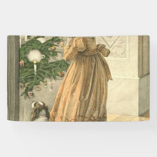 Victorian Christmas Retro Vintage Holiday Banner