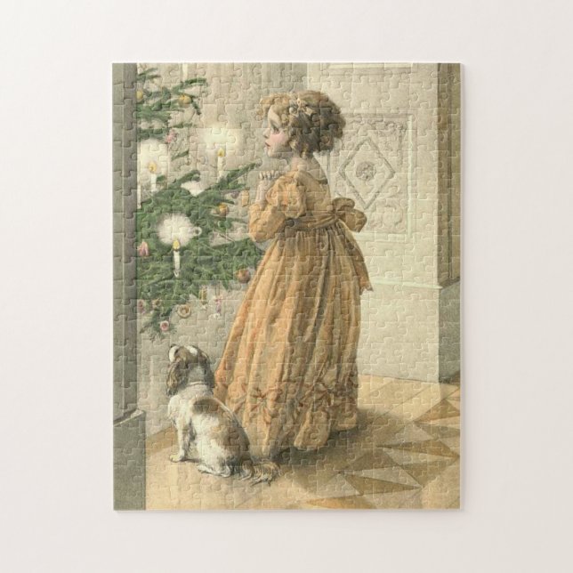 Victorian Christmas Retro Vintage Holiday Jigsaw Puzzle (Vertical)