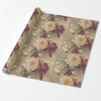 Victorian Christmas Rose Wrapping Paper