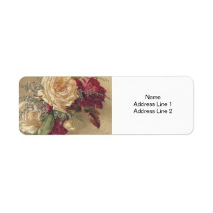 Victorian Christmas Roses Return Address Label