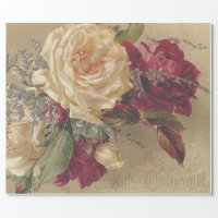 Victorian Christmas Rose Wrapping Paper