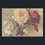 Victorian Christmas Roses Wrapping Paper Sheets<br><div class="desc">Gorgeous and vintage style Christmas Victorian Roses.  Tasteful cream,  peach and red roses with Happy Christmastide on a serving tray.</div>