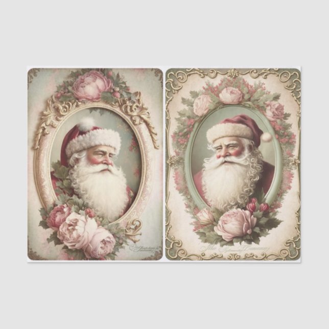 Victorian Christmas Santa  Tissue Paper (Front)