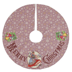 Victorian Christmas Shopping Purple Brushed Polyester Tree Skirt