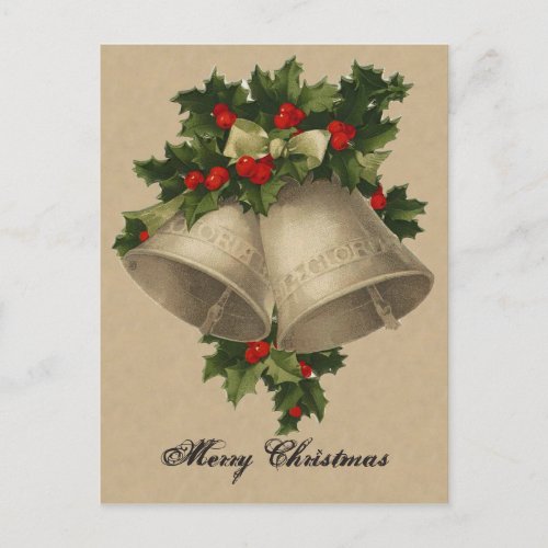 Victorian Christmas Silver Bells Postcard