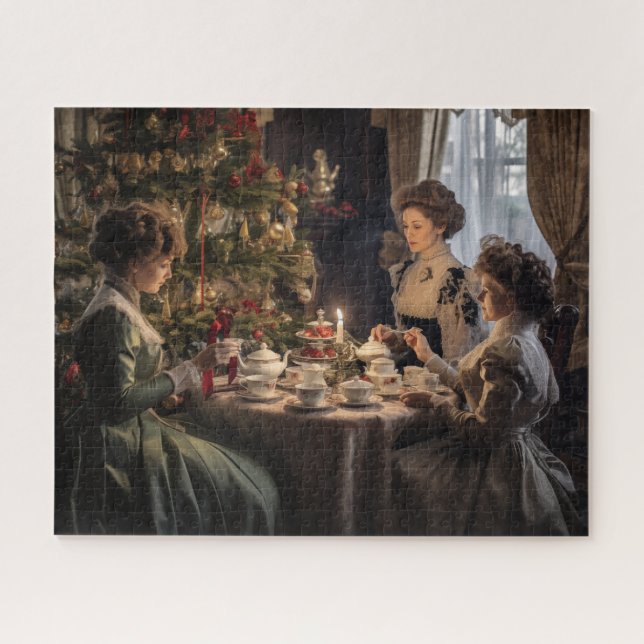 Victorian Christmas Tea Party Jigsaw Puzzle (Horizontal)