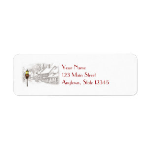 Victorian Christmas Town Return Address Labels