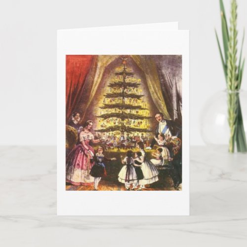 Victorian Christmas Tree and Family Christmas Card