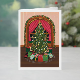 Victorian Christmas Tree Foil Holiday Card