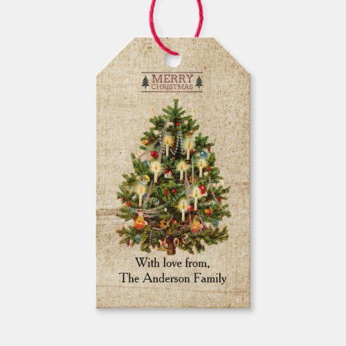 Victorian Christmas Tree Gift Tag
