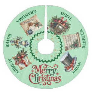 Victorian Christmas Tree Skirt with Names
