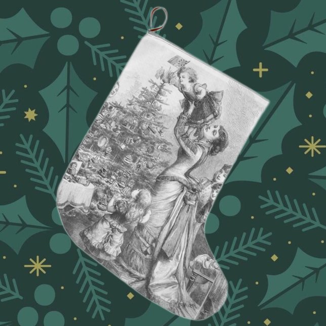 Victorian Christmas Tree Star Large Christmas Stocking (Creator Uploaded)