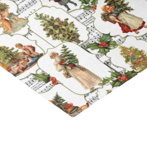 Victorian Christmas Trees Holly  Music Tissue Paper