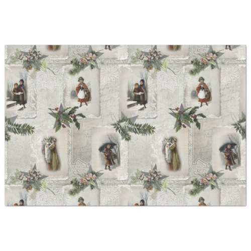 Victorian Christmas Vignettes wWinter Greenery Tissue Paper
