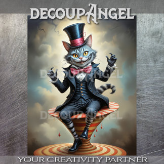 Victorian Circus Cheshire Cat - Decoupage Tissue Paper