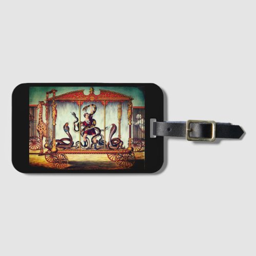 Victorian circus vintage exhibition  luggage tag