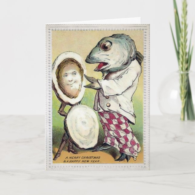Victorian Clam and Fish Holiday Card (Front)