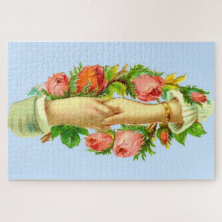 Victorian clasped hands print jigsaw puzzle