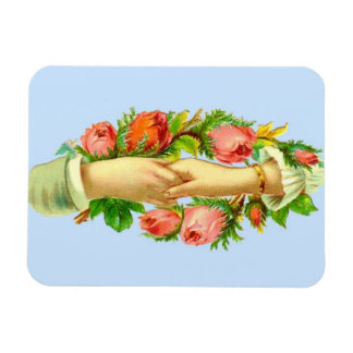 Victorian clasped hands print magnet