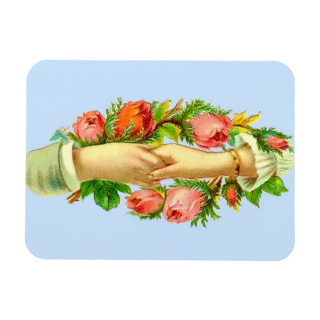 Victorian clasped hands print magnet (Horizontal)