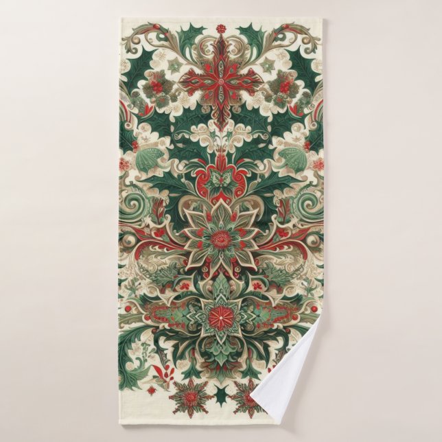 Victorian/Classic/Vintage Christmas Bath Towel (Bath Towel)