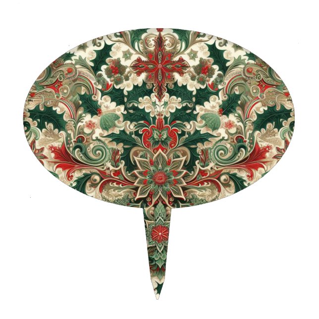 Victorian/Classic/Vintage Christmas Cake Topper (Front)