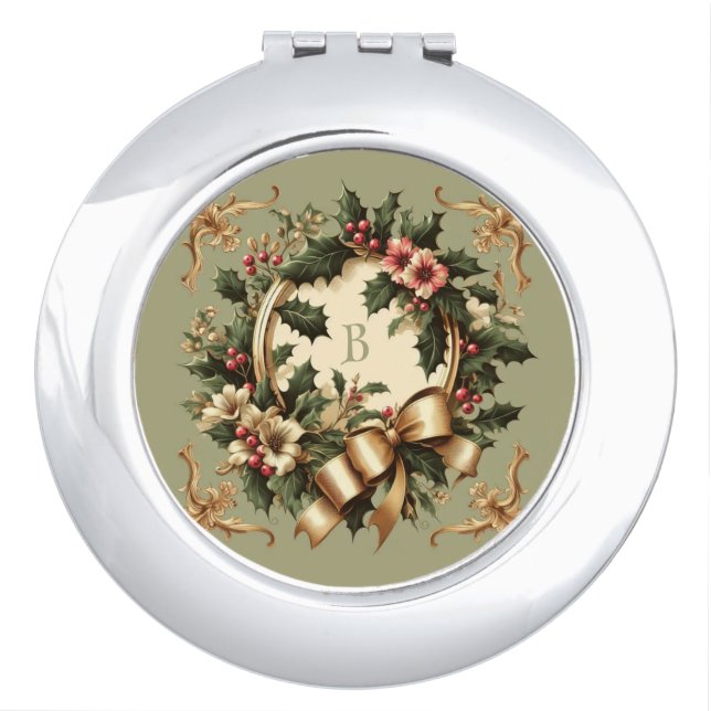 Victorian/Classic/Vintage Christmas Compact Mirror (Front)