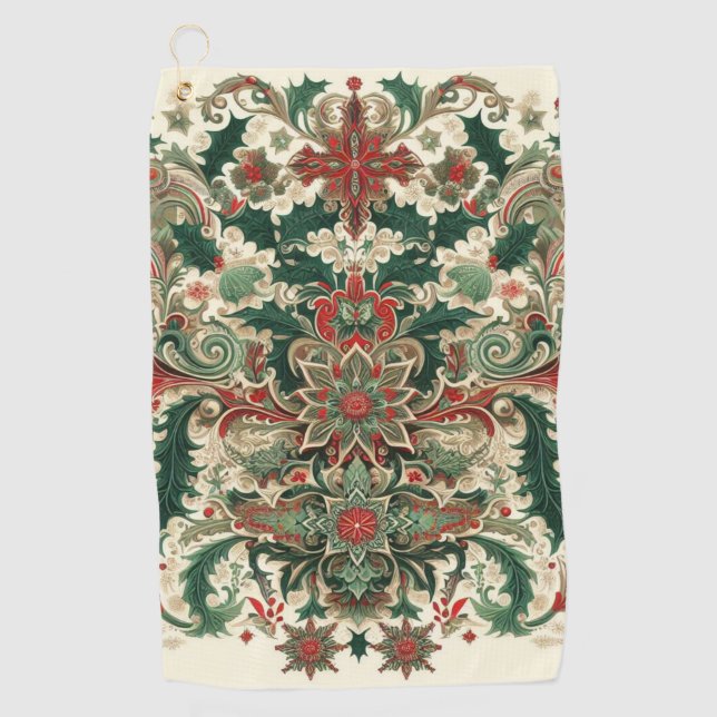 Victorian/Classic/Vintage Christmas Golf Towel (Front)