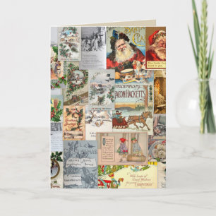 Victorian Collage – Antique Christmas Ephemera Art Holiday Card