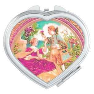 Victorian colonial French floral perfume label  Compact Mirror