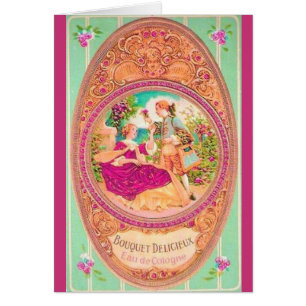 Victorian colonial French perfume label Cards