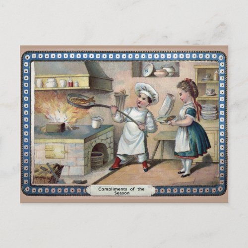 Victorian Cook Christmas Postcard