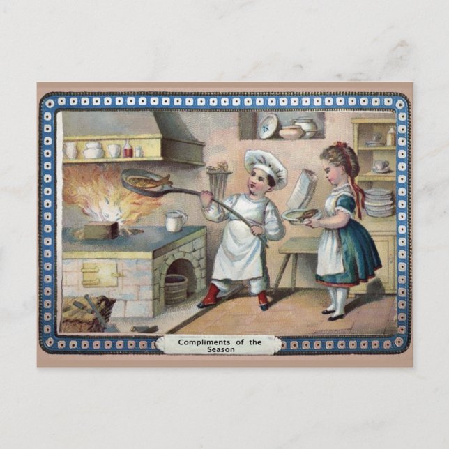 Victorian Cook Christmas Postcard (Front)