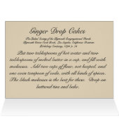Victorian cookie recipe—Ginger drop cakes Cards (Inside Horizontal (Top))
