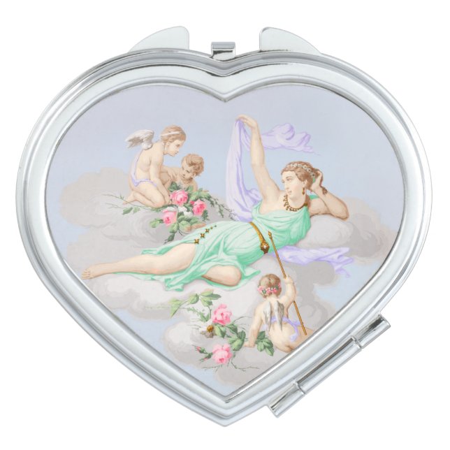 Victorian Coquette Pastel Angel Clouds Compact Mirror (Front)