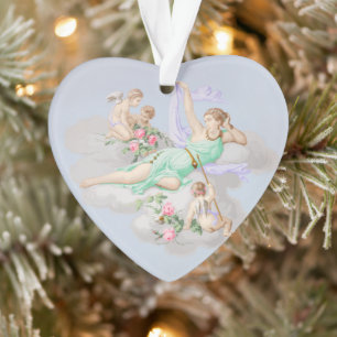 Victorian Coquette Pastel Angel Clouds Ornament