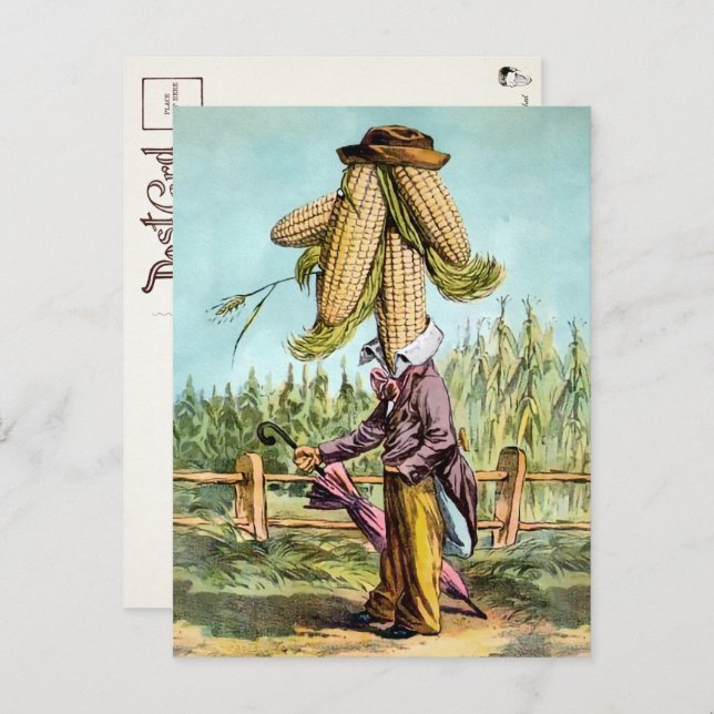 Victorian Corn Man Postcard  (Front/Back)