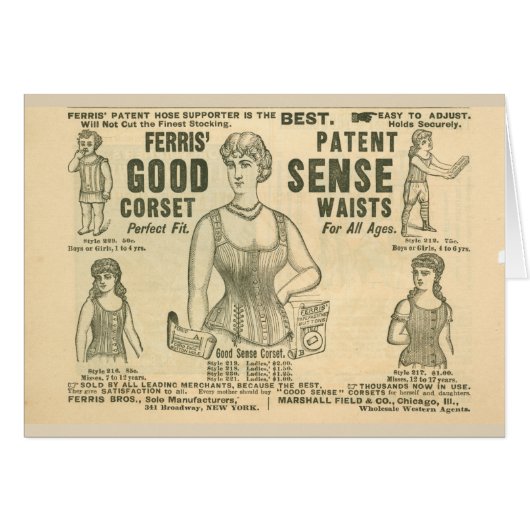 Victorian corset advertisement cards (Front Horizontal)