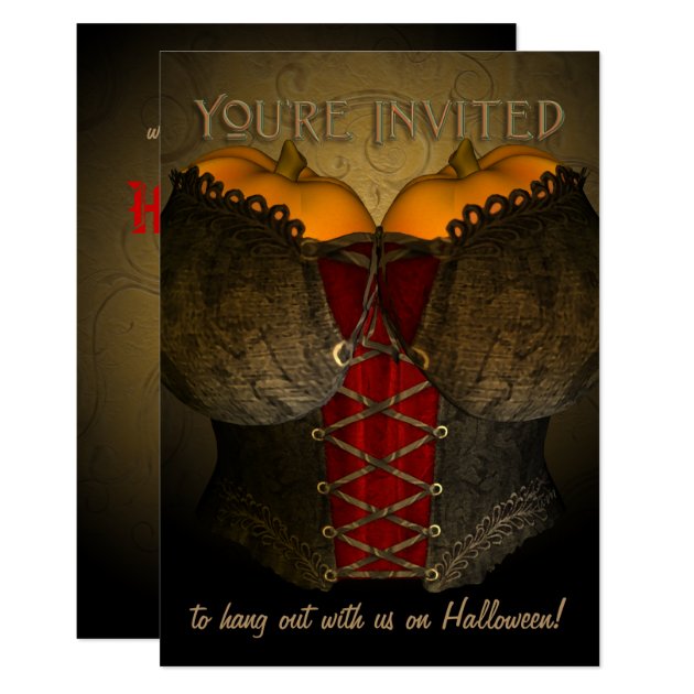 Victorian Corset Funny Halloween Invitation